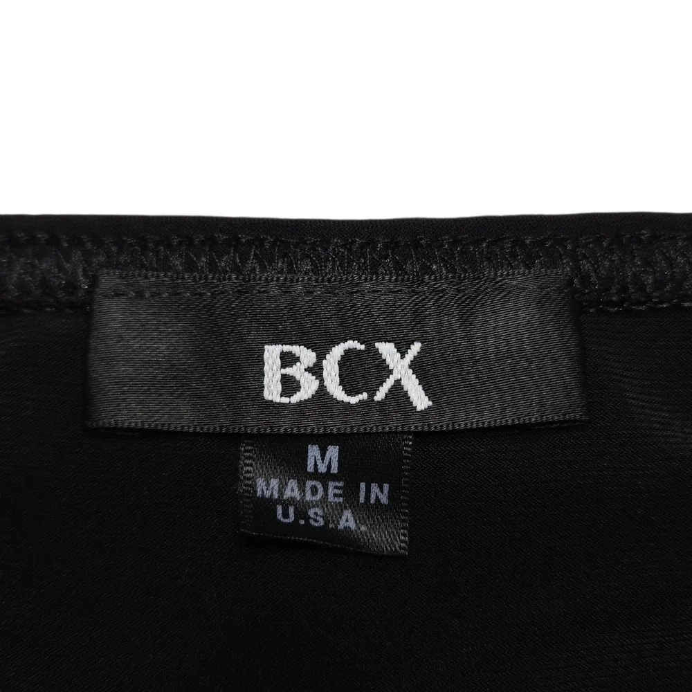 Vintage BCX Top Womens Medium Black Y2K Peplum Cami Beaded Strap V Neck USA Boho - Picture 10 of 12